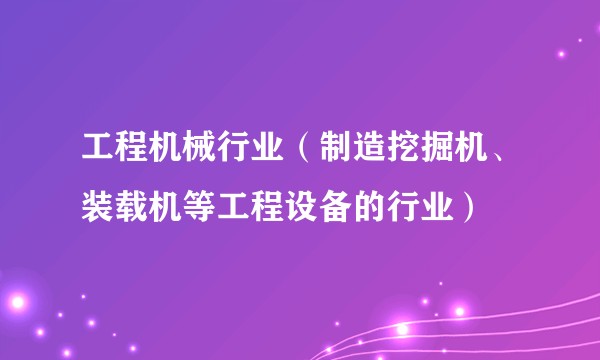 工程机械行业（制造挖掘机、装载机等工程设备的行业）