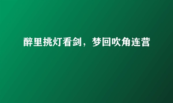 醉里挑灯看剑，梦回吹角连营
