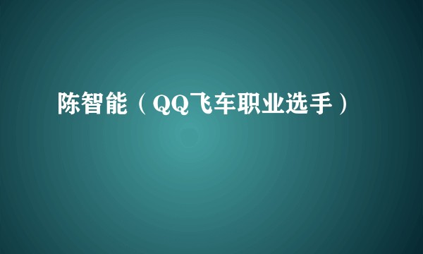 陈智能（QQ飞车职业选手）