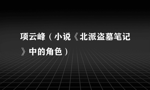 项云峰（小说《北派盗墓笔记》中的角色）