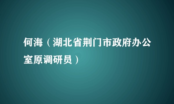 何海（湖北省荆门市政府办公室原调研员）