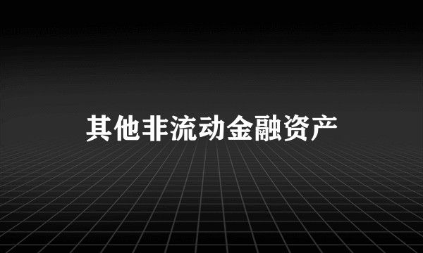 其他非流动金融资产