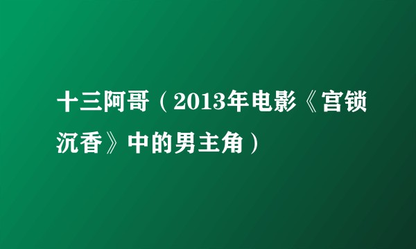 十三阿哥（2013年电影《宫锁沉香》中的男主角）