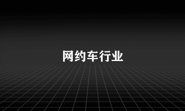 网约车行业
