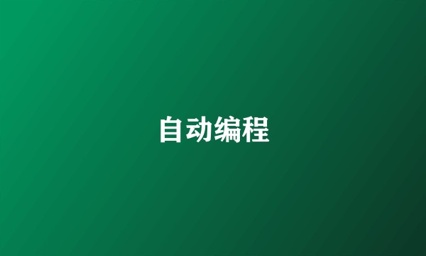 自动编程