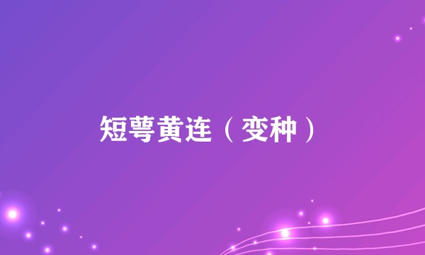短萼黄连（变种）