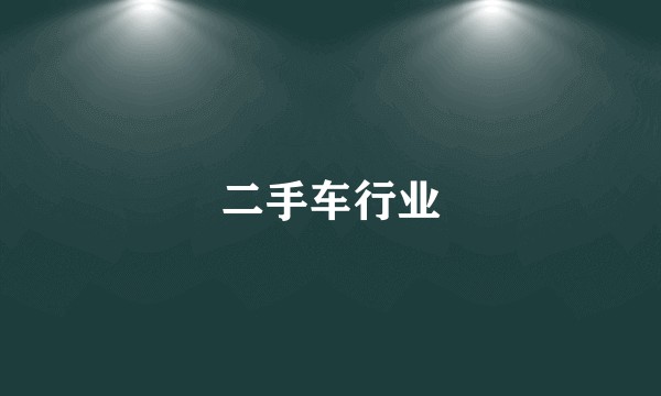 二手车行业