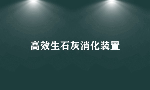 高效生石灰消化装置