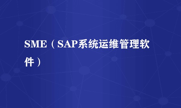 SME（SAP系统运维管理软件）
