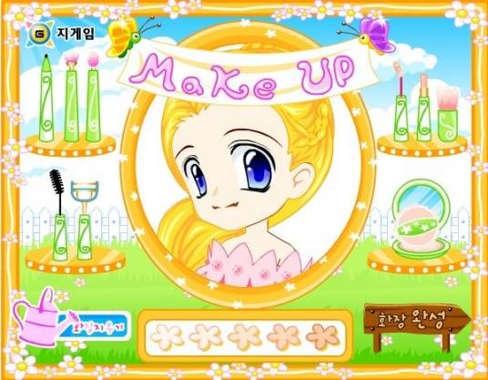 小美眉学化妆