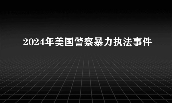 2024年美国警察暴力执法事件