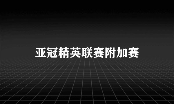 亚冠精英联赛附加赛