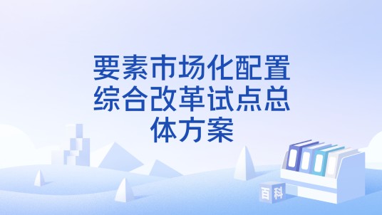 要素市场化配置综合改革试点总体方案
