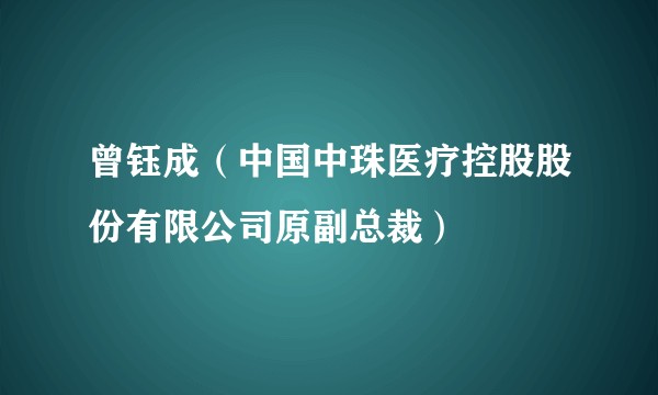 曾钰成（中国中珠医疗控股股份有限公司原副总裁）