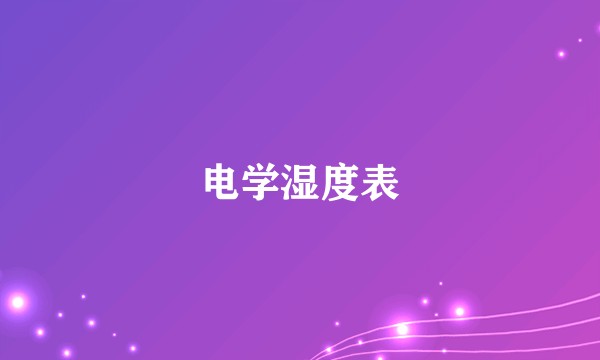 电学湿度表
