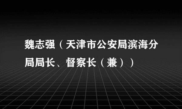 魏志强(天津市公安局滨海分局局长、督察长(兼))
