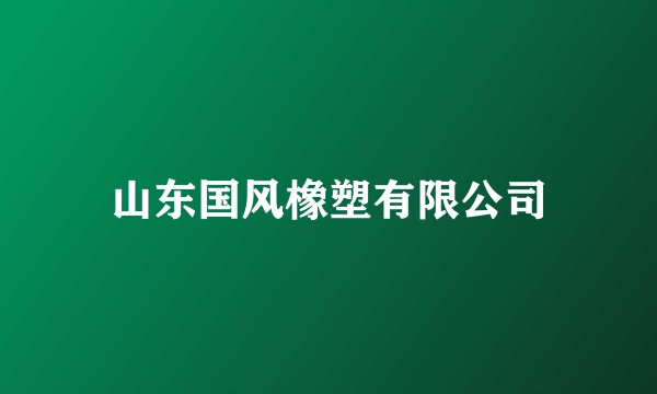 山东国风橡塑有限公司