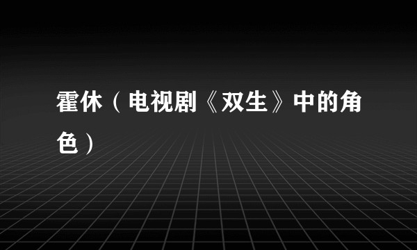 霍休（电视剧《双生》中的角色）