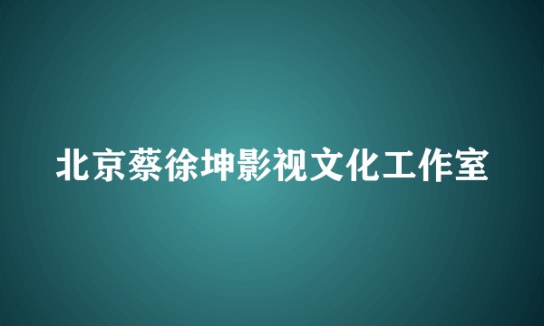 北京蔡徐坤影视文化工作室