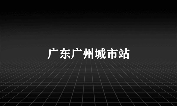 广东广州城市站
