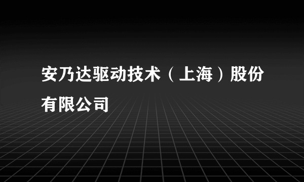 安乃达驱动技术（上海）股份有限公司