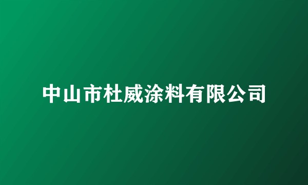 中山市杜威涂料有限公司