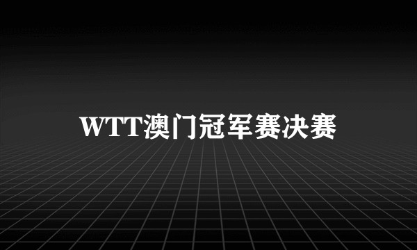 WTT澳门冠军赛决赛