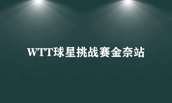 WTT球星挑战赛金奈站