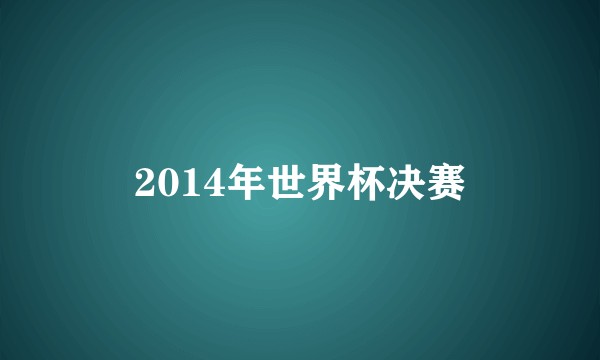 2014年世界杯决赛