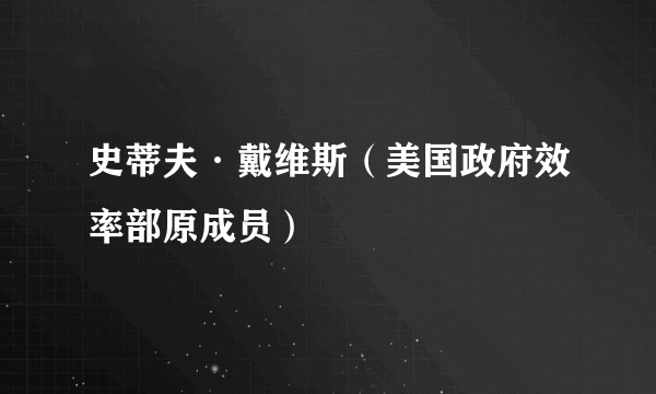 史蒂夫·戴维斯（美国政府效率部原成员）