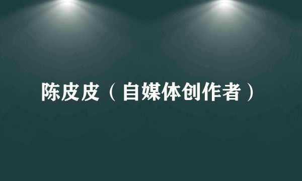 陈皮皮（自媒体创作者）