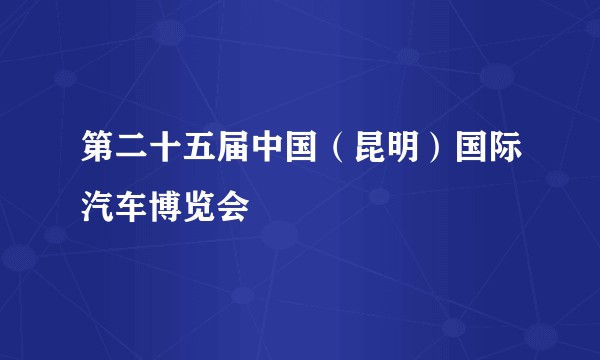 第二十五届中国（昆明）国际汽车博览会