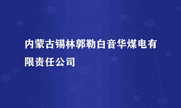 内蒙古锡林郭勒白音华煤电有限责任公司