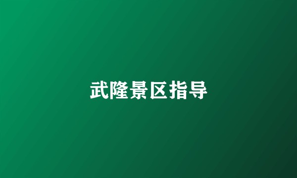 武隆景区指导