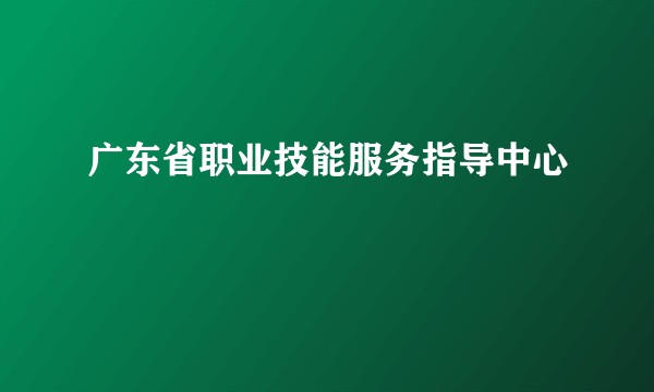 广东省职业技能服务指导中心