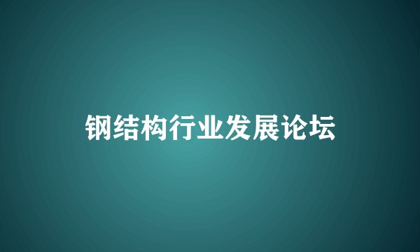 钢结构行业发展论坛