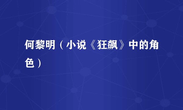 何黎明(小说《狂飙》中的角色)