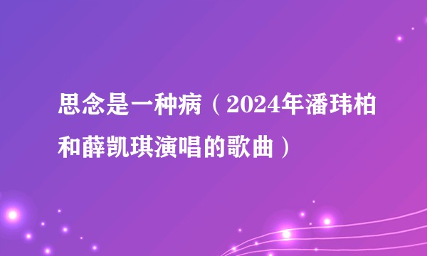 思念是一种病（2024年潘玮柏和薛凯琪演唱的歌曲）