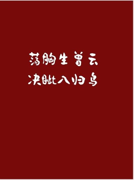 荡胸生曾云，决眦入归鸟