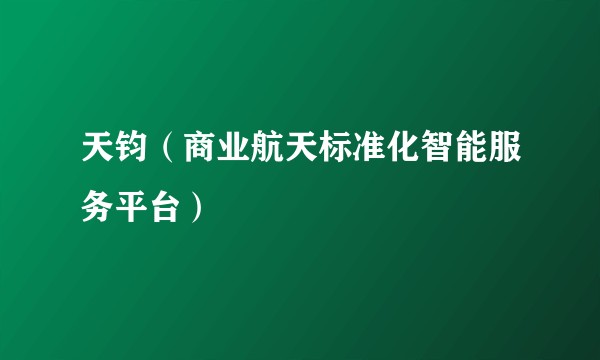 天钧（商业航天标准化智能服务平台）