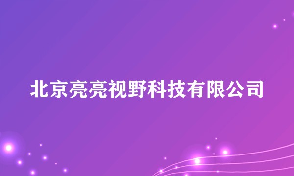 北京亮亮视野科技有限公司