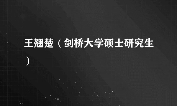 王翘楚（剑桥大学硕士研究生）