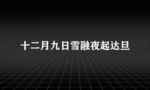 十二月九日雪融夜起达旦