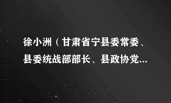 徐小洲（甘肃省宁县委常委、县委统战部部长、县政协党组副书记）