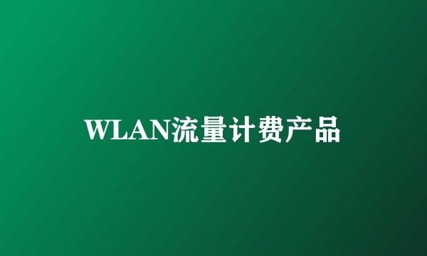 WLAN流量计费产品