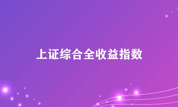 上证综合全收益指数