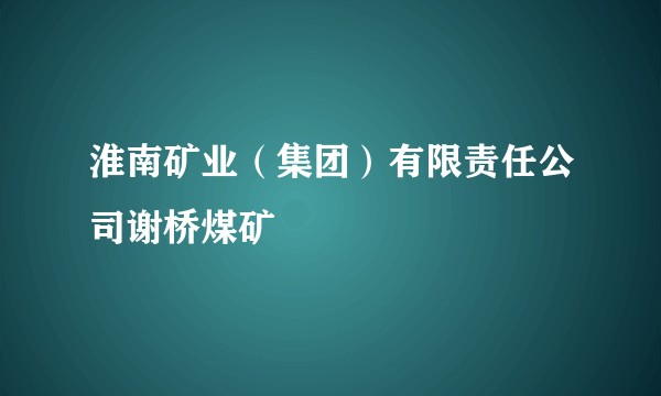 淮南矿业(集团)有限责任公司谢桥煤矿