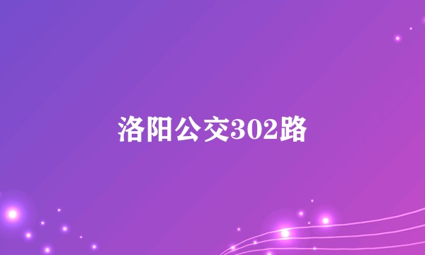 洛阳公交302路