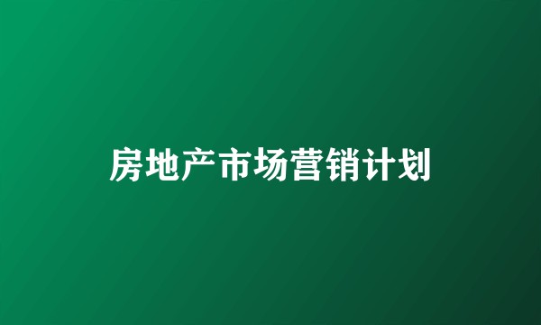 房地产市场营销计划