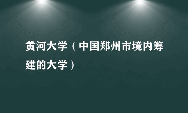 黄河大学（中国郑州市境内筹建的大学）